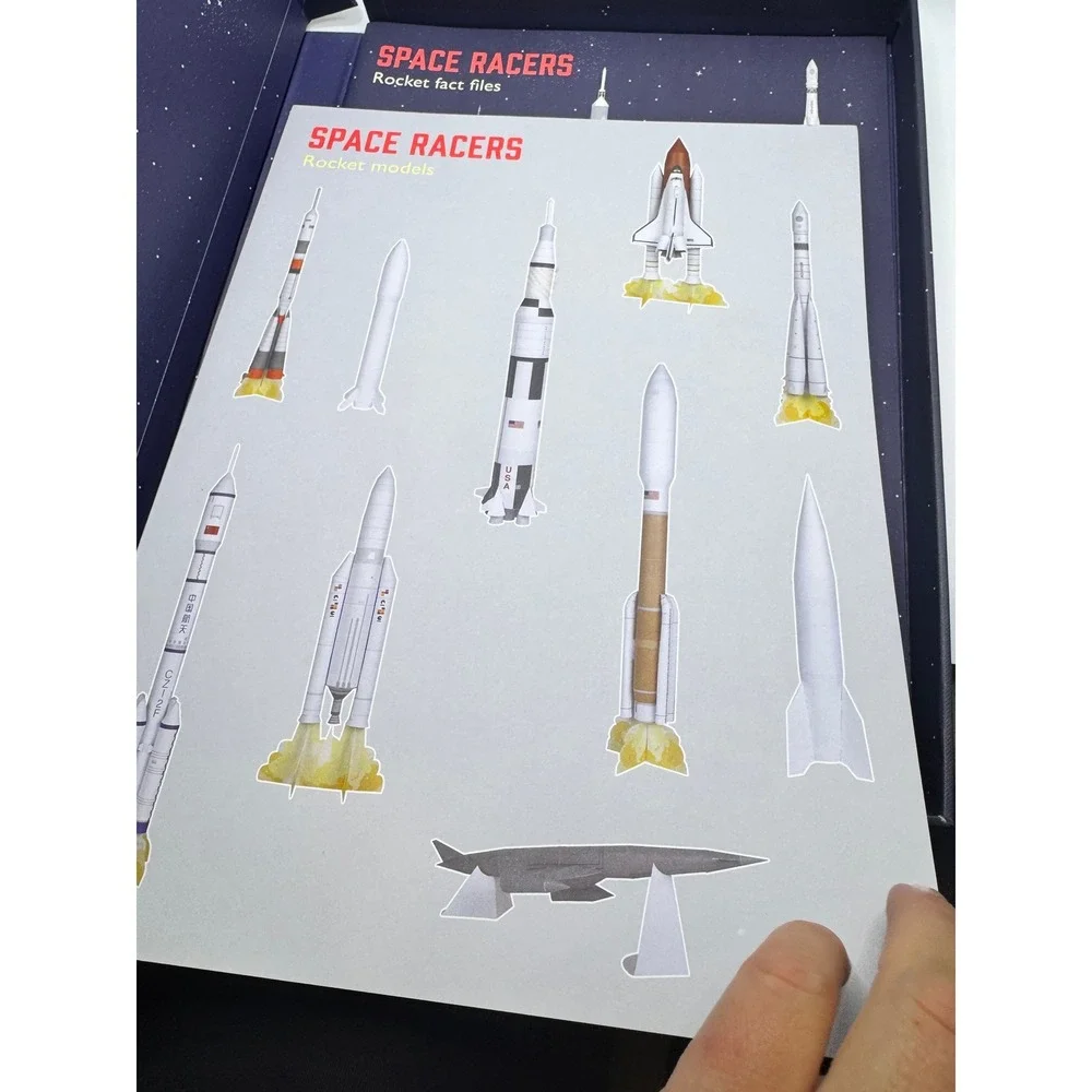 Space Racers Make Your Own Paper Rockets Kit Saturn V Space Shuttle 9 Models
